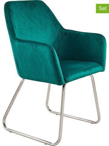 Maison Montaigne Krzesła (2 szt.) "Franco" w kolorze zielonym - 70 x 120 x 50 cm