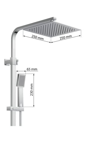 Schütte Überkopfbrauseset mit Thermostat-Armatur ''Calvino'' in Chrom