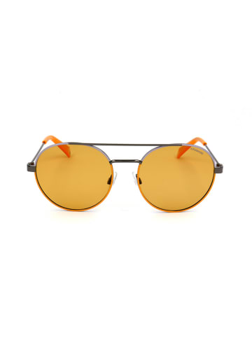 Polaroid Herren-Sonnenbrille in Silber/ Orange