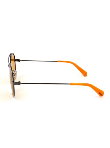 Polaroid Męskie okulary przeciwsłoneczne w kolorze srebrno-pomarańczowym