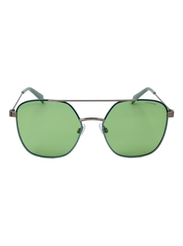 Polaroid Damen-Sonnenbrille in Silber/ Grün