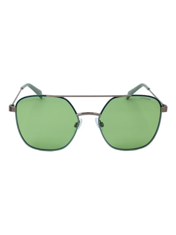 Polaroid Damskie okulary przeciwsłoneczne w kolorze srebrno-zielonym