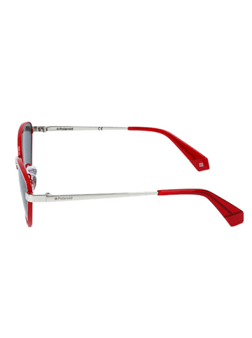 Polaroid Damskie okulary przeciwsłoneczne w kolorze srebrno-szaro-czerwonym