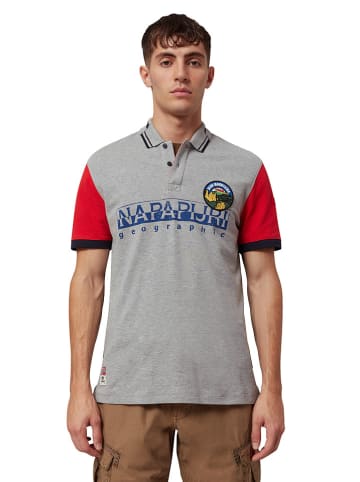 Napapijri Poloshirt "Eishop" grijs/donkerblauw