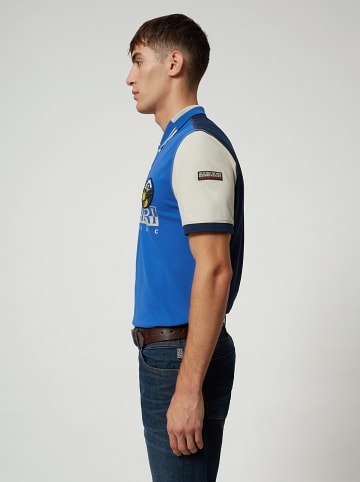 Napapijri Koszulka polo "Eishop" w kolorze szaro-niebieskim