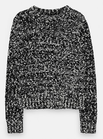 OPUS Sweter "Tiffette" w kolorze czarno-białym