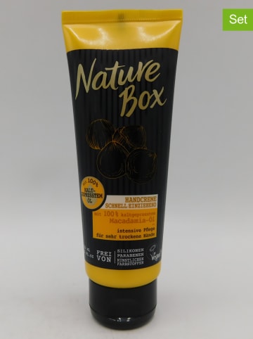 NATURE BOX 3-delige set: handcrème "Macadamia-olie", elk 75 ml