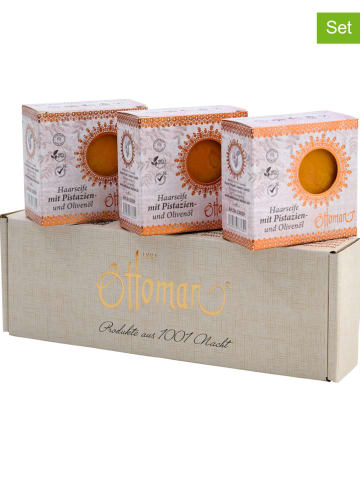 Ottoman 3-delige set: haarzeep "Pistache- & olijfolie", elk 190 g