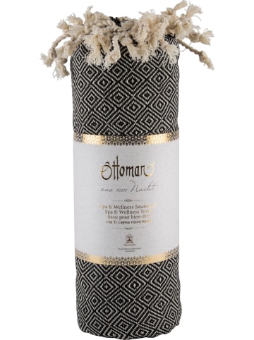 Ottoman Chusta hammam "Raute" w kolorze czarnym - 190 x 105 cm