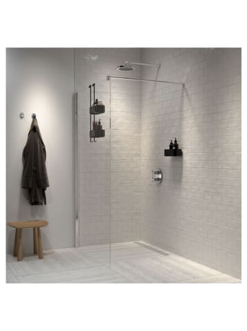 Tiger Duschkorb in Schwarz - (B)24,9 x (H)65 x (T)13,3 cm