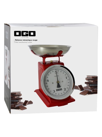 Ogo Living Keukenweegschaal rood - (B)21 x (H)24,5 x (D)16,5 cm