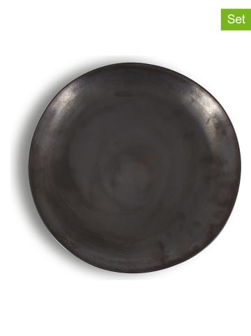 Ogo Living 6-delige set: dinerborden "New Hekla" antraciet - Ø 27,5 cm
