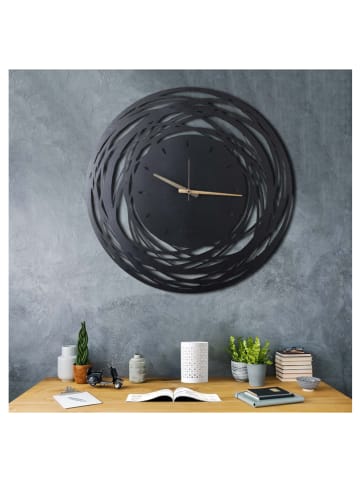 ABERTO DESIGN Wanduhr in Schwarz - Ø 70 cm
