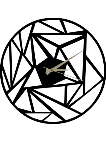 ABERTO DESIGN Zegar ścienny "Perspektif" w kolorze czarnym - Ø 50 cm