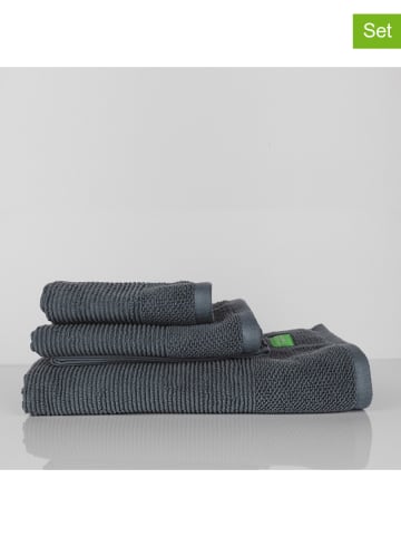 Benetton 3-częściowy zestaw ręczników w kolorze antracytowym