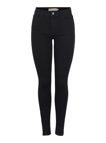 Pieces Spijkerbroek "Pcmidfive flex" - skinny fit - zwart