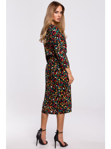 made of emotion Jurk zwart/groen/rood