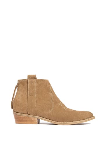 l37 Leder-Boots in Beige