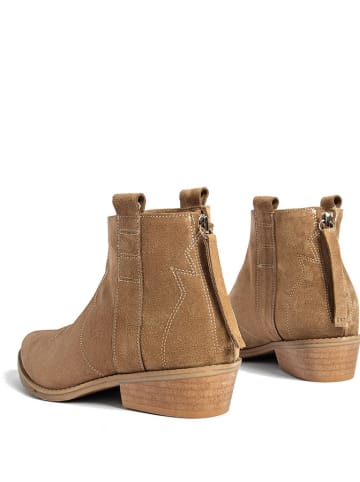 l37 Leder-Boots in Beige