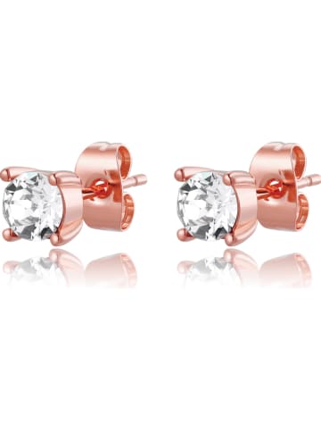 Park Avenue Rosévergold. Ohrstecker mit Swarovski Kristallen
