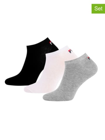 Fila Skarpety-stopki (3 pary) w kolorze czarnym, białym i szarym