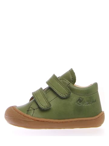 Naturino Skórzane buty "Cocoon" w kolorze zielonym do nauki chodzenia