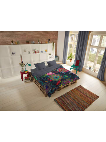 Hip Satin-Bettwäsche-Set "Abbra" in Anthrazit/ Bunt