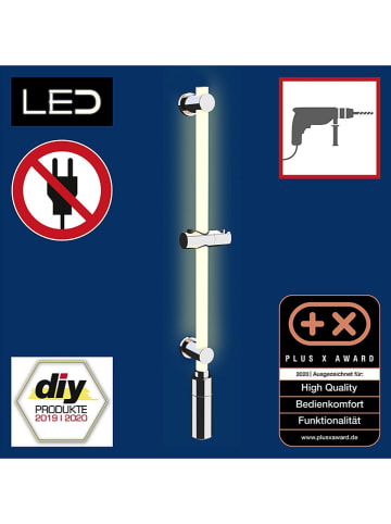 Wenko LED-Brausestange in Weiß/ Chrom - (L)74 cm