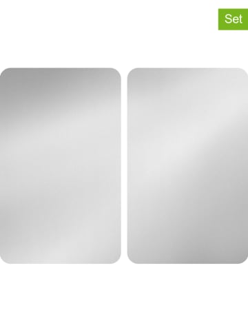 Wenko 2-delige set: fornuisafdekplaten zilverkleurig - (L)30 x (B)52 cm