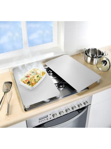 Wenko 2er-Set: Herdabdeckplatten in Silber - (L)30 x (B)52 cm