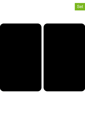 Wenko 2er-Set: Herdabdeckplatten in Schwarz - (L)30 x (B)52 cm