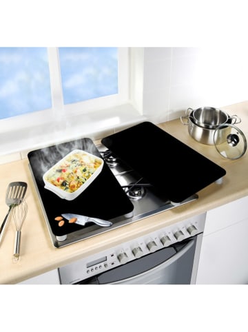 Wenko 2er-Set: Herdabdeckplatten in Schwarz - (L)30 x (B)52 cm
