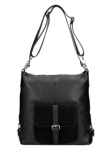 Wojas Leder-Schultertasche in Schwarz - (B)35 x (H)35 x (T)11 cm
