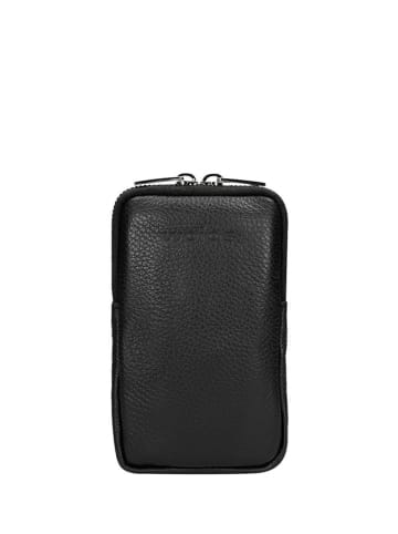 Wojas Skórzana torebka w kolorze czarnym na smartfona - (S)9,5 x (W)16 x (G)1,5 cm