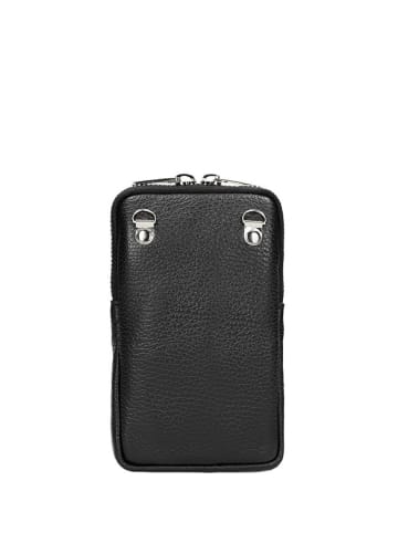 Wojas Skórzana torebka w kolorze czarnym na telefon - 9,5 x 16 x 1,5 cm