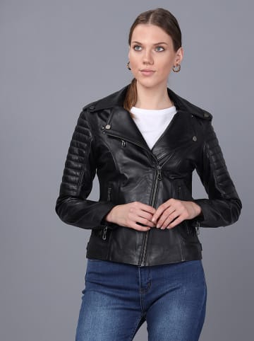 Basics & More Lederjacke in Schwarz