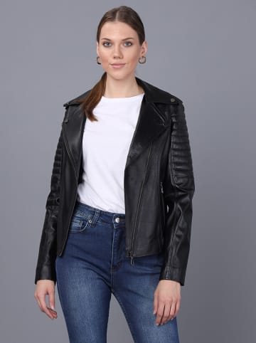 Basics & More Lederjacke in Schwarz