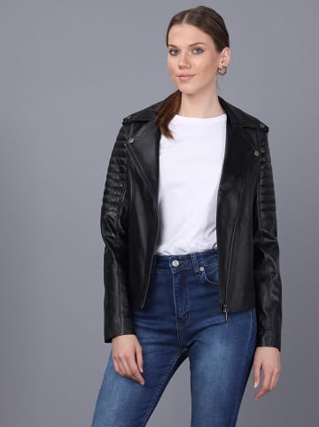 Basics & More Lederjacke in Schwarz