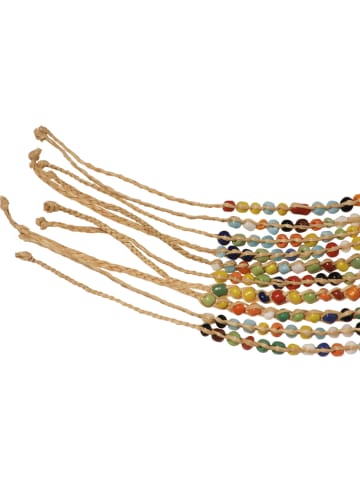 SUNNYSUE 10-delige set: vlechtarmbanden "Multicolor" naturel