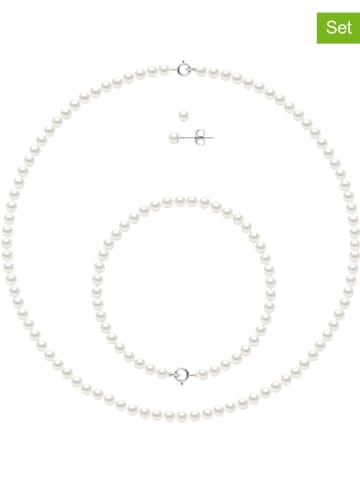 Pearline 3-częściowy zestaw biżuterii z perłami w kolorze białym