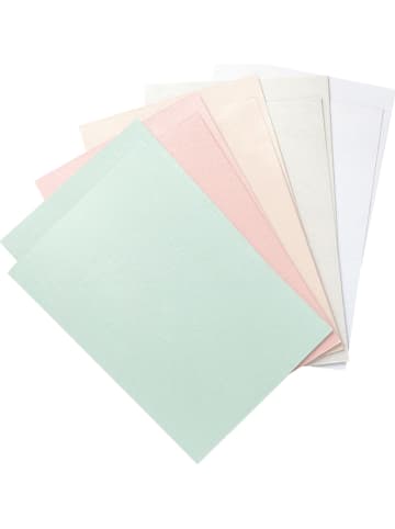folia PAPER Bastelset "Doppelkarten Perlmutt" in Türkis/ Rosa/ Creme