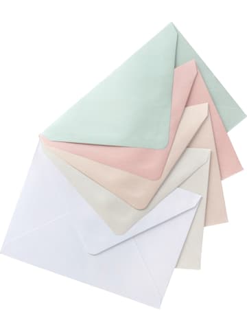 folia PAPER Bastelset "Doppelkarten Perlmutt" in Türkis/ Rosa/ Creme