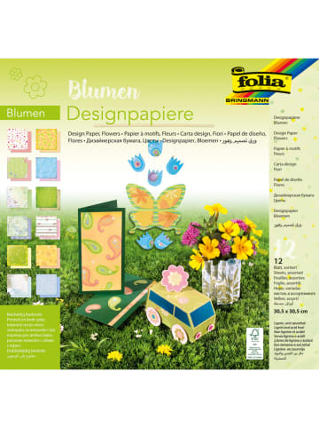 Folia Papier dekoracyjny "Flowers" ze wzorem