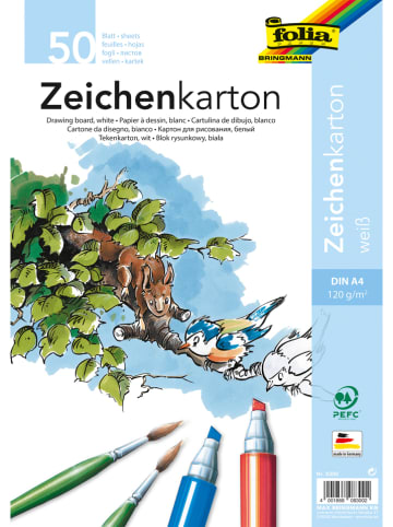 folia PAPER Zeichenpapier in Weiß - 50 Blatt - DIN A4