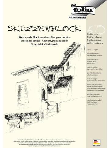 Folia Skizzenblock in Weiß - 50 Blatt - DIN A3