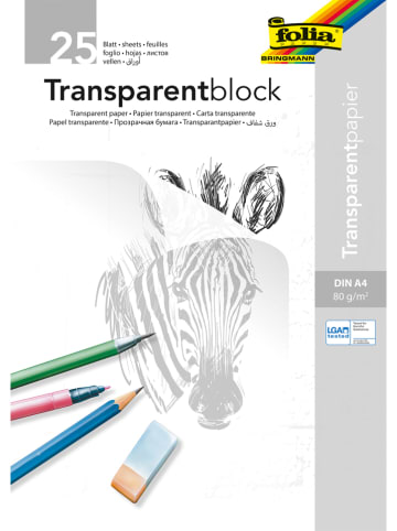 Folia Transparant papierblok wit - 25 vellen - A4