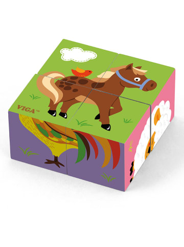 New Classic Toys 4-delige kubuspuzzel "Boerderijdieren" - vanaf 2 jaar