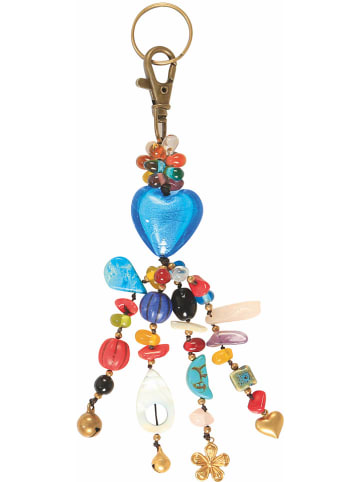 Overbeck and Friends Brelok "Heart" w kolorze błękitnym ze wzorem - 18 cm