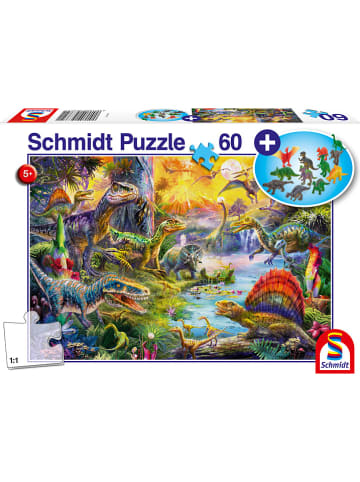 Schmidt Spiele 60tlg. Puzzle "Dinosaurier" mit Zubehör - ab 5 Jahren