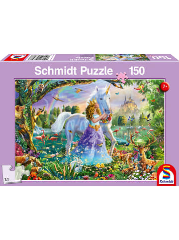 Schmidt Spiele 150tlg. Puzzle "Prinzessin mit Einhorn und Schloss" - ab 7 Jahren